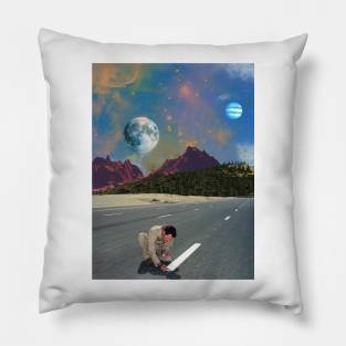 Road Work - Surreal/Collage Art Pillow