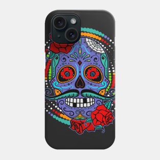 SUGAR SKULL mustache dots roses Phone Case