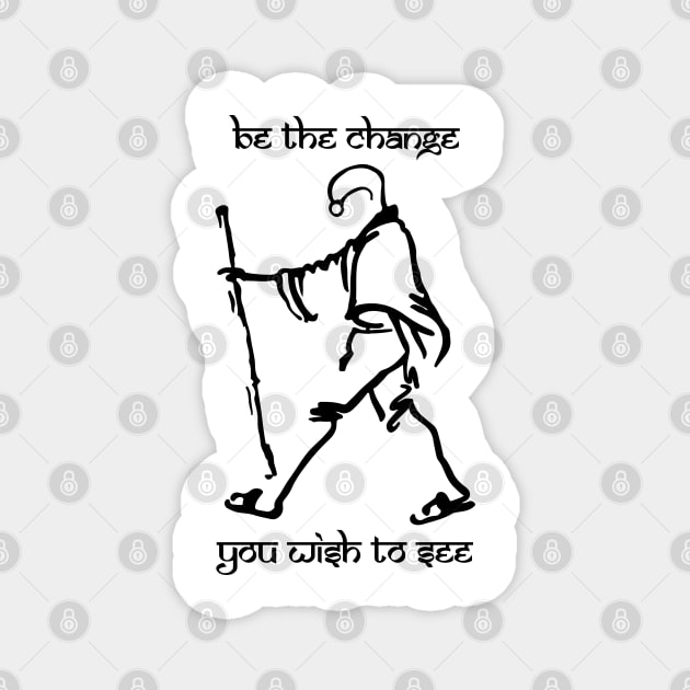 Gandhi Quote – Be the change you want to see Magnet by alltheprints