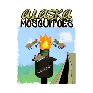 Alaska Mosquitoes Cartoon - Camping by Tiki Torch T-Shirt