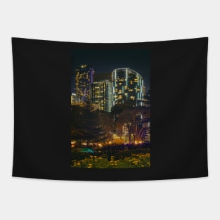 Futuristic Melbourne City at Night Tapestry