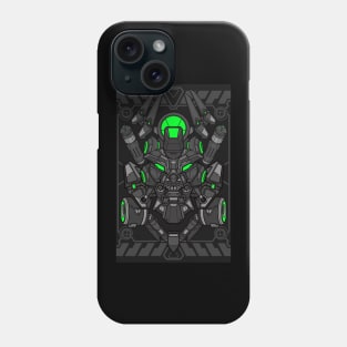 Mecha steampunk skull mask helmet design Phone Case