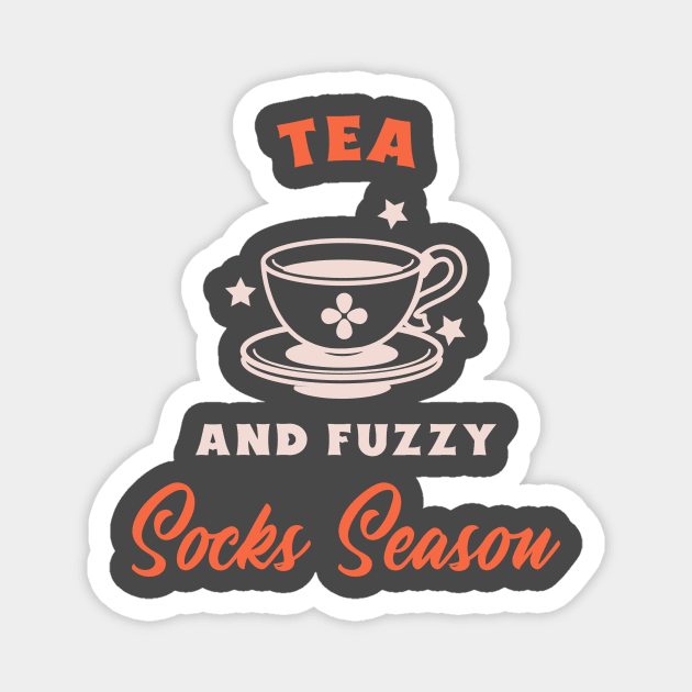 Tea and fuzzy sock weather Magnet by Biddie Gander Designs