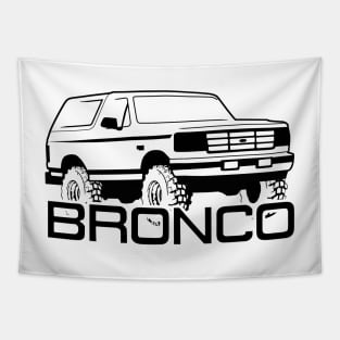 1992-1996 Ford Bronco Front Side, Black Print Tapestry