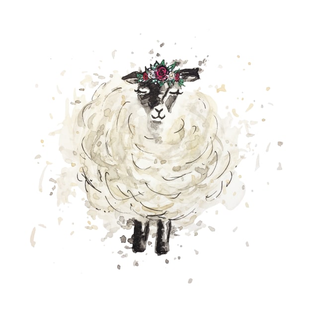 Fuzzy Sheep with Floral headdress by B-ARTIZAN