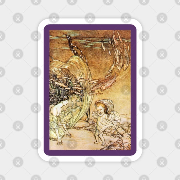 The Infancy of Undine - Arthur Rackham, Friedrich de la Motte Fouqu Magnet by forgottenbeauty