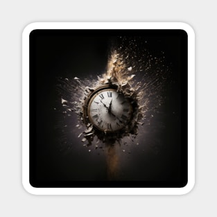 Abstract clock on black background Magnet