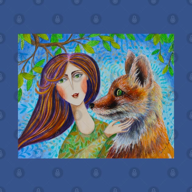 She Has a Fox Soul Watercolor Illustration by SvitlanaProuty