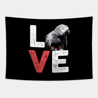 African Grey Parrot Love Tapestry