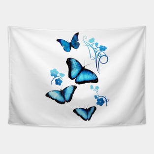 Hydro Flask stickers - ocean blue butterfly and flowers | Sticker pack set Tapestry