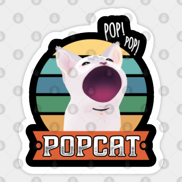 Popcat Retro Popcat Aufkleber Teepublic De