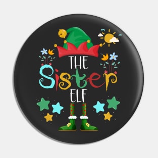 The Sister Elf, Christmas Family Matching Fun Xmas Top Pin