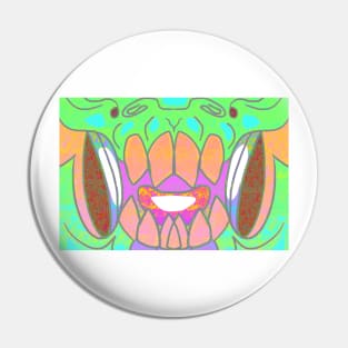 Chomps Fanged Grunge Mask Pin