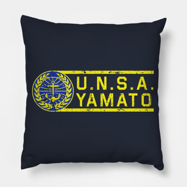 UNSA Yamato Crew Weathered Pillow by PopCultureShirts