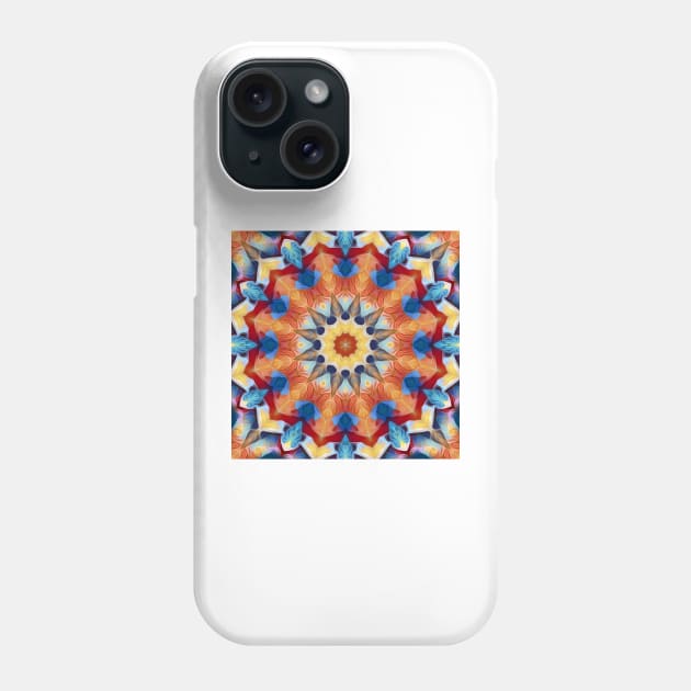 primary coloured hexagonal kaleidoscope floral fantasy design Phone Case by mister-john