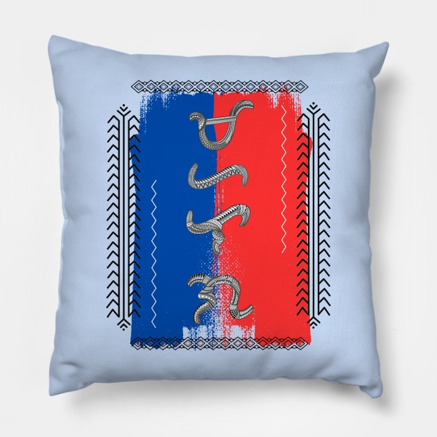 Philippine Flag / Baybayin word Mahalaga (Precious / Valued) Pillow by Pirma Pinas