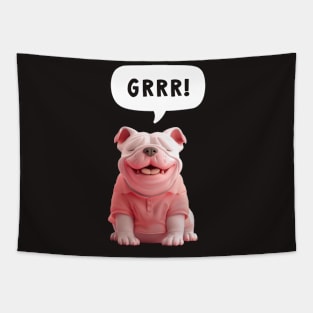 white baby american bully dog Tapestry