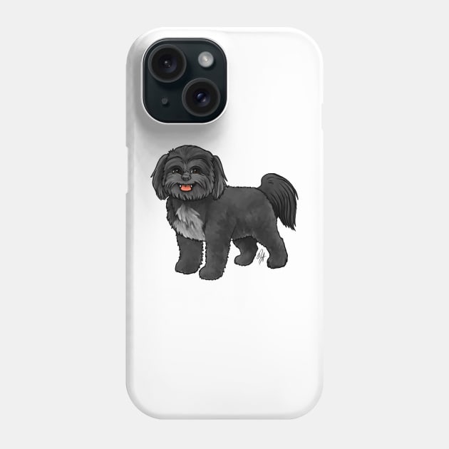 Dog - Shih Poo - Black Phone Case by Jen's Dogs Custom Gifts and Designs