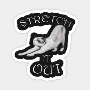 Cat Yoga Shirt Funny Quote STRETCH IT OUT Cute Kitty Workout Magnet