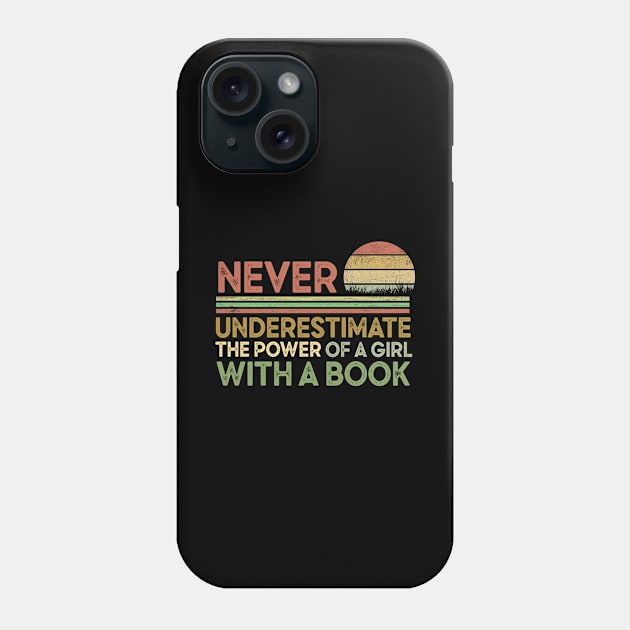 Never Underestimate the Power of a Girl With a Book - Notorious RBG Ruth Bader Ginsburg Phone Case by Moe99