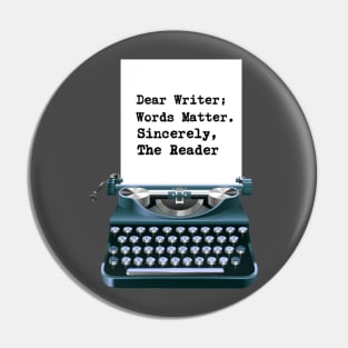 Dear Writer Pin