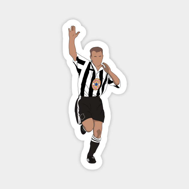 Alan Shearer 90s Iconic Goal Celebration Football Minimalist Magnet by NostalgiaUltra