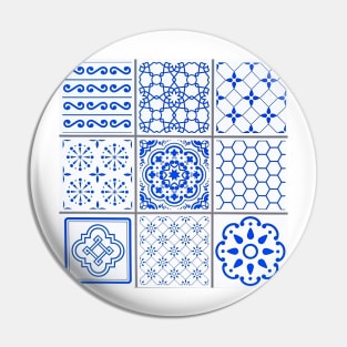 Abstract Portuguese Pattern Tile Pin