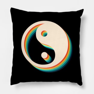 Ying Yang Symbol Retro Pillow