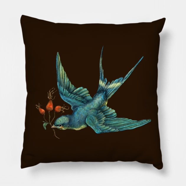 A swallow bird Pillow by Sitenkova