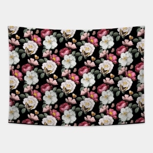 Romantic Vintage Flower and Butterfly Pattern Tapestry