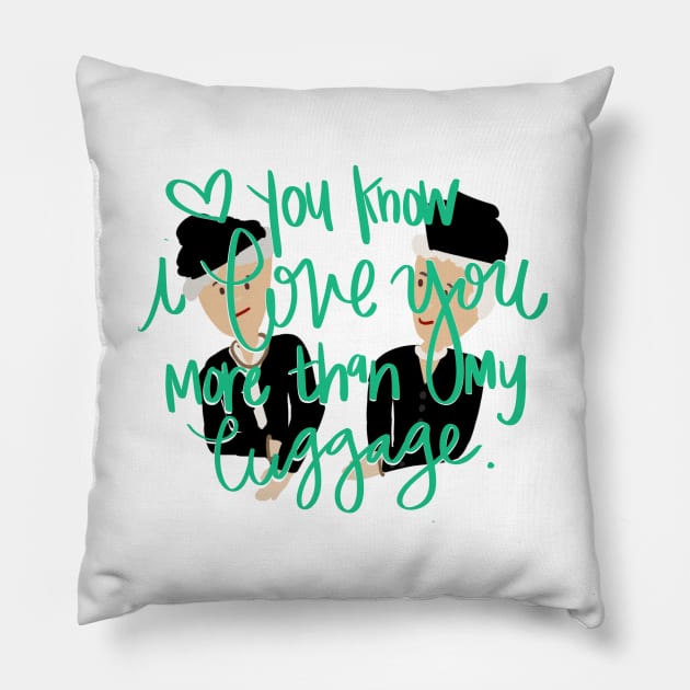 More Than My Luggage Pillow by eeliseart