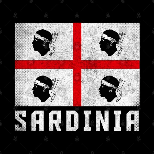 Sardinia Italia Flag / Retro Look Faded Design by DankFutura