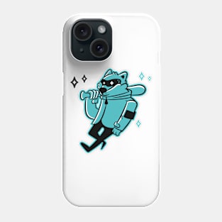 Raccoon. Cartoon Raccoon. Teen Raccoon. Raccoon with Baseball Bat Phone Case