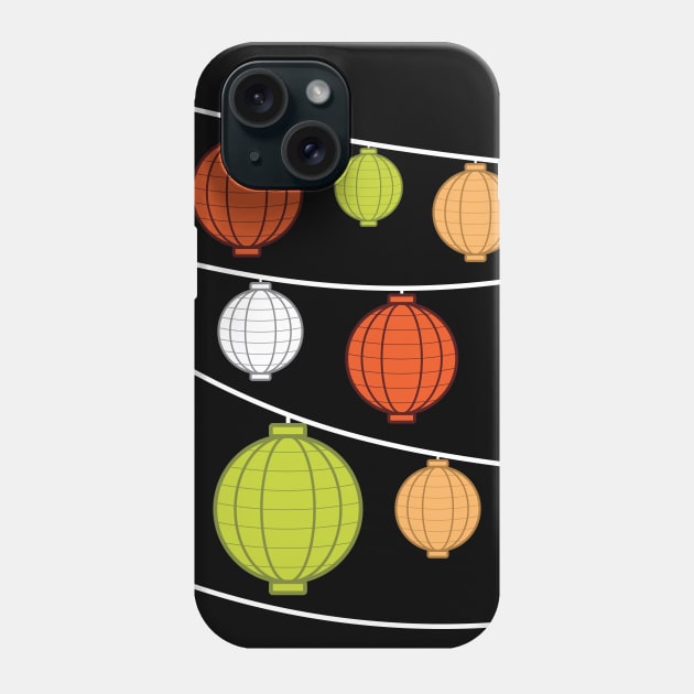 Lanterns | Green Orange Peach White Phone Case by Wintre2