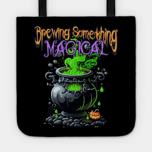 Cute Halloween Something Magical Brewing Gender Reveal Announcement Tote