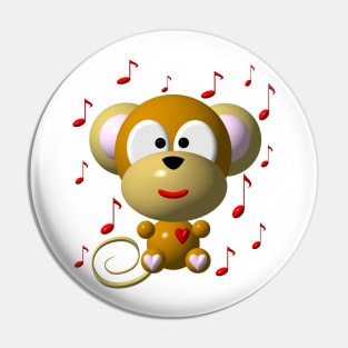 Cute Musical Monkey Pin