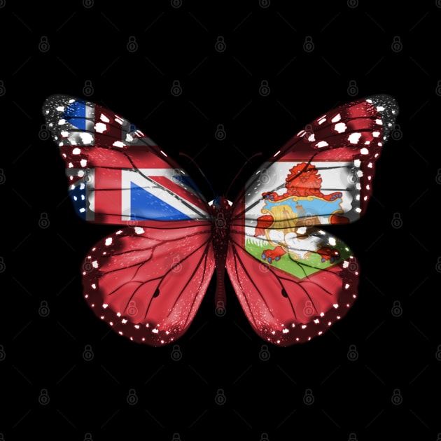 Bermudian Flag  Butterfly - Gift for Bermudian From Bermuda by Country Flags