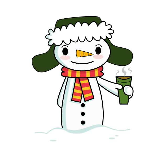 Happy Snowman with Coffee by Andy McNally