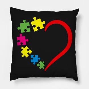 Love Ribbon Heart Puzzle Peace Autism Awareness Cute Pillow