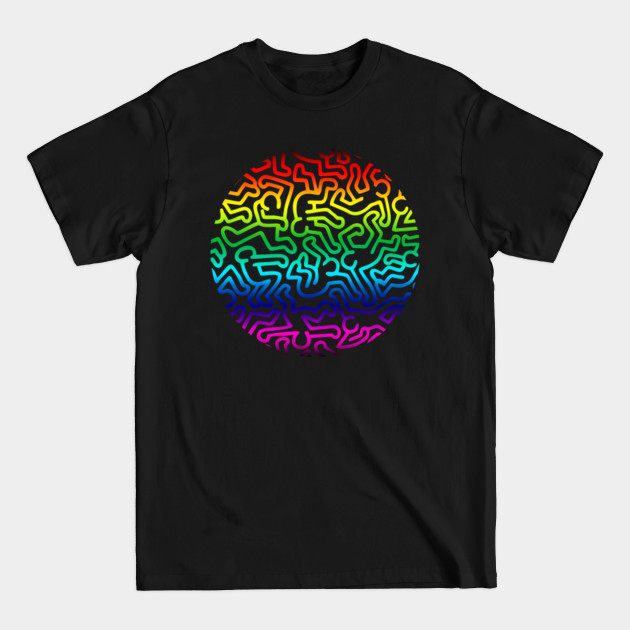 Discover Keith lovers haring outline circle rainbow - Keith Lovers Haring Outline Circle Rain - T-Shirt