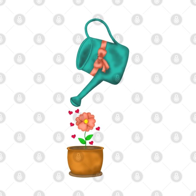 Watering can and flower by Juliana Costa