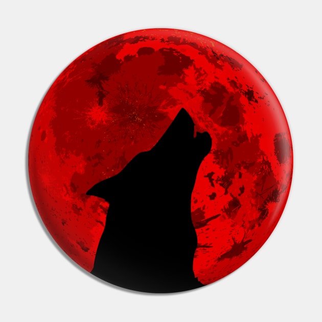 Blood Moon Wolf Pin by Jokertoons