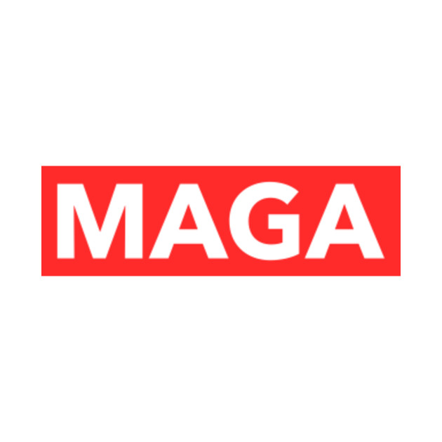 Trump MAGA Supreme-Style Logo - Maga - T-Shirt | TeePublic