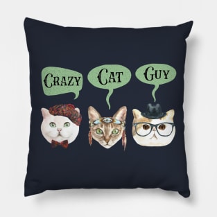 Crazy Cat Guy Pillow