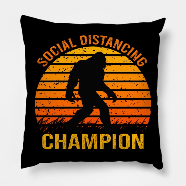 Social Distancing Champion Pillow by DragonTees