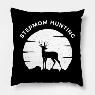 Stepmom Hunting - White Logo With Curved White Text And Deer Pillow