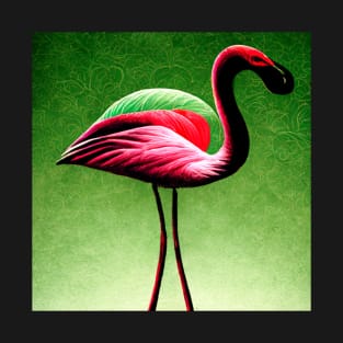 flamingo, green, red, gift, pink T-Shirt