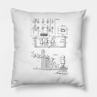 Football Game Table Vintage Patent Hand Drawing Pillow