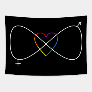 Infinity rainbow Love Tapestry