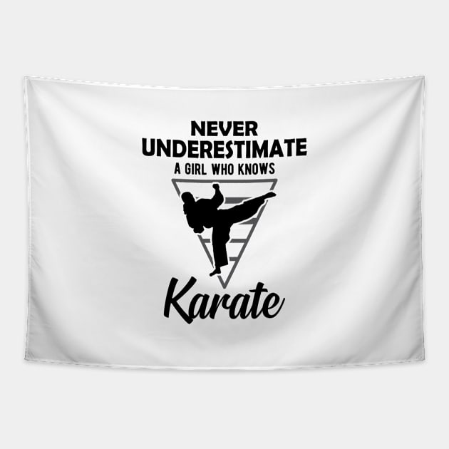 Karate Girl - Never underestimate a girl who knows karate Tapestry by KC Happy Shop